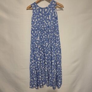 Blue Ginger Blue And White Pineapple Maxi Dress Girls 12